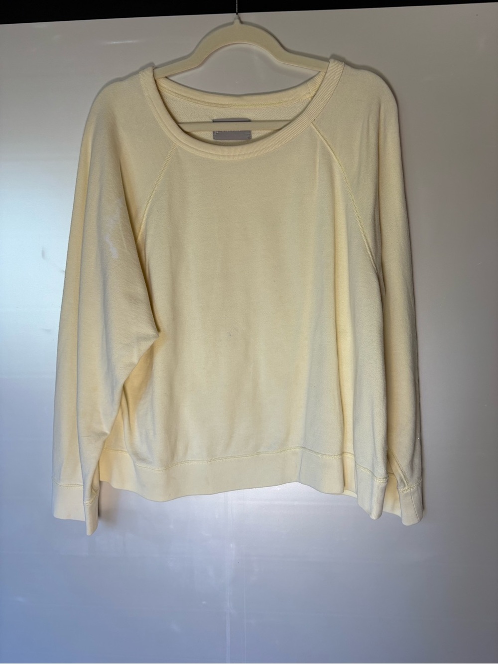 Everlane Soft Pale Yellow Crewneck Sweatshirt